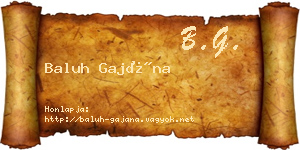 Baluh Gajána névjegykártya